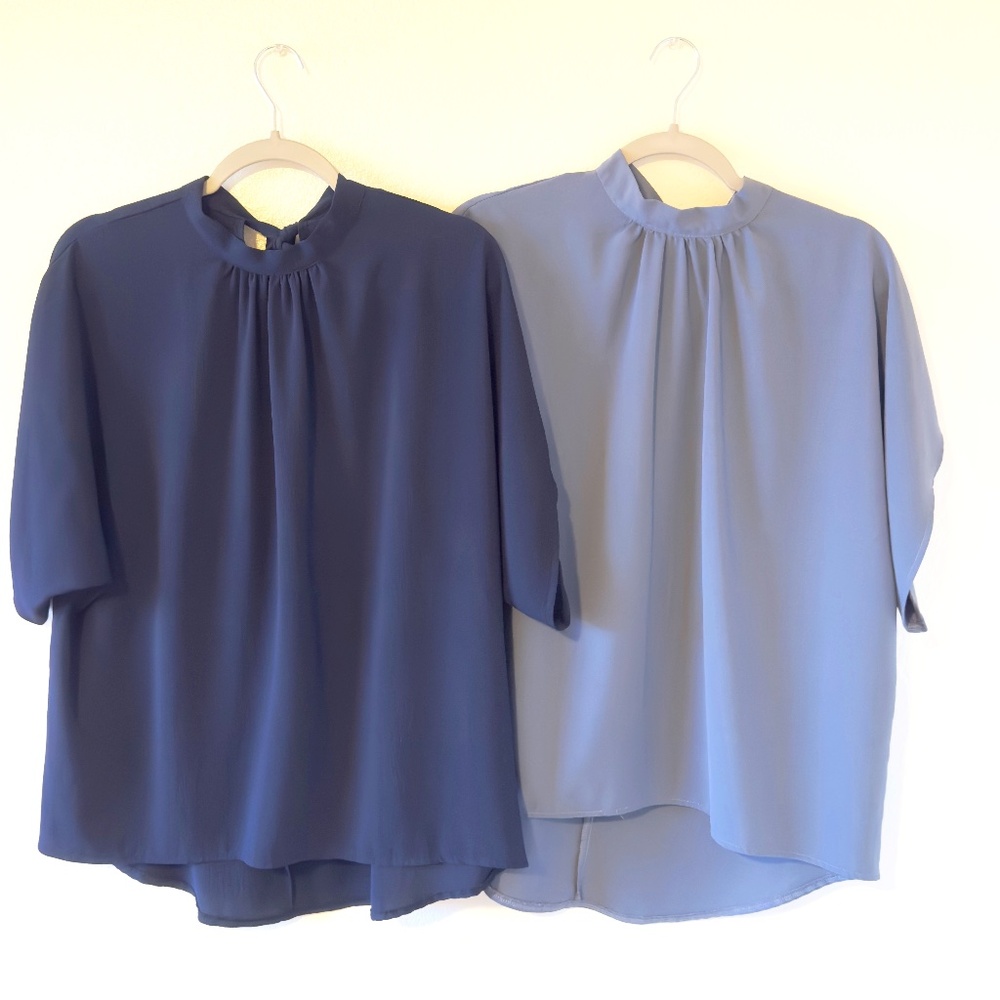 Bundle of 2 Angashion Womens Tops, Short Sleeve Casual Summer Tie Back